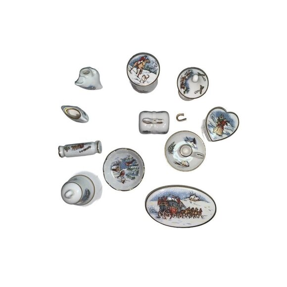 Eleven Coalport Miniature Christmas Ornaments Bone China England My Collection - Picture 2 of 16